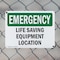 Signmission Life Saving Equipment Location, 18 in W x Rectangle, Plastic OS-2PACK-EM-P-1218-L-10343 - alternate 7